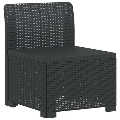 3-Seater Garden Sofa Rattan Look PP Anthracite