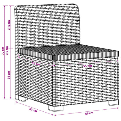 3-Seater Garden Sofa Rattan Look PP Anthracite