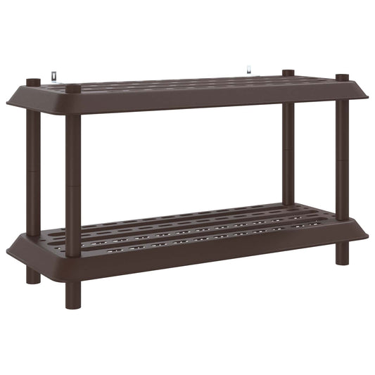 Shelving Unit 2-Tier 100 x 40 x 55.5 cm PP Brown