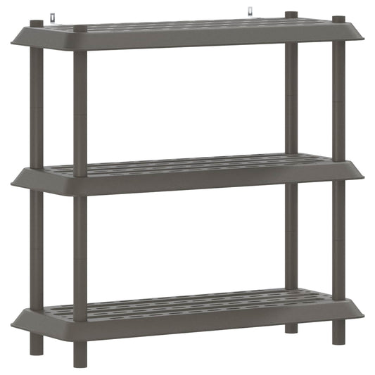 Shelving Unit 3-Tier 100 x 40 x 96 cm PP Light Grey
