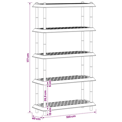 Shelving Unit 5-Tier 100 x 40 x 177 cm PP Anthracite