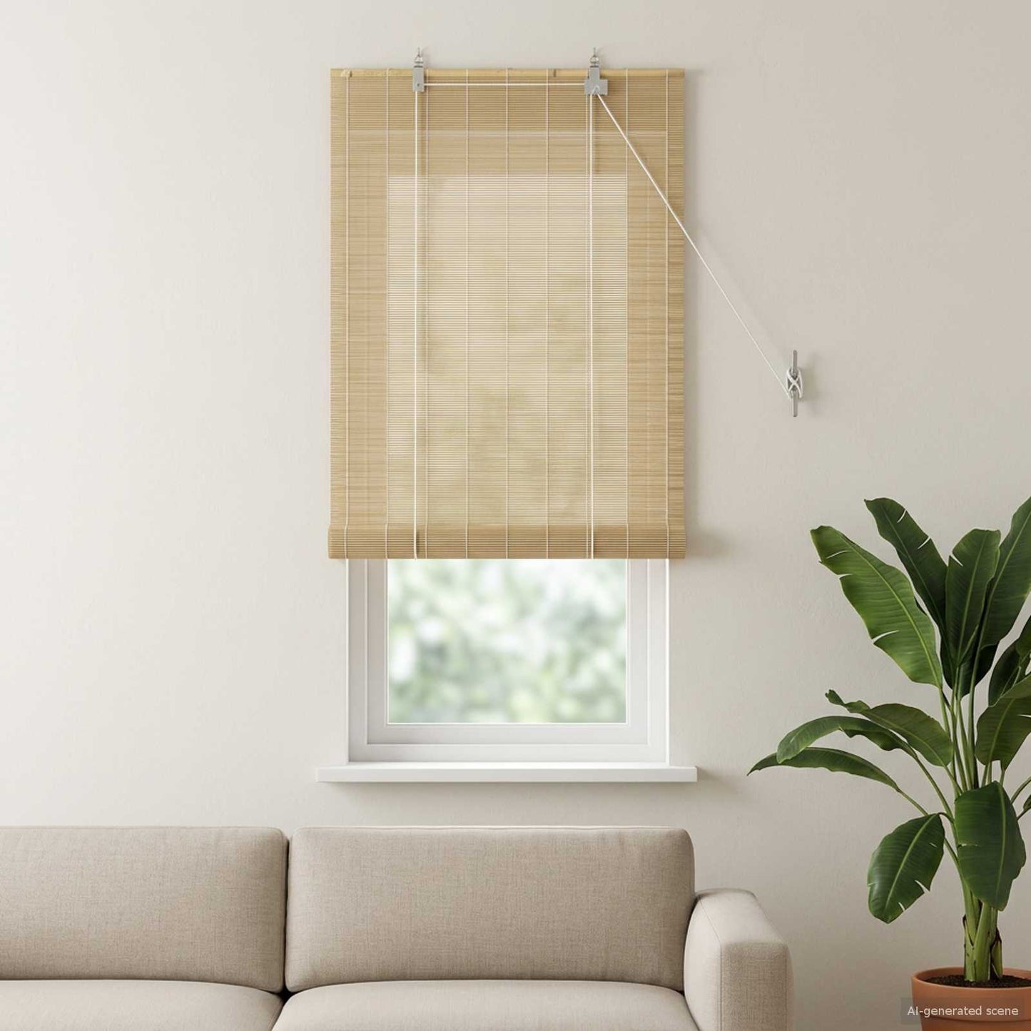 Roller Blind Natural 60 x 160 cm Bamboo
