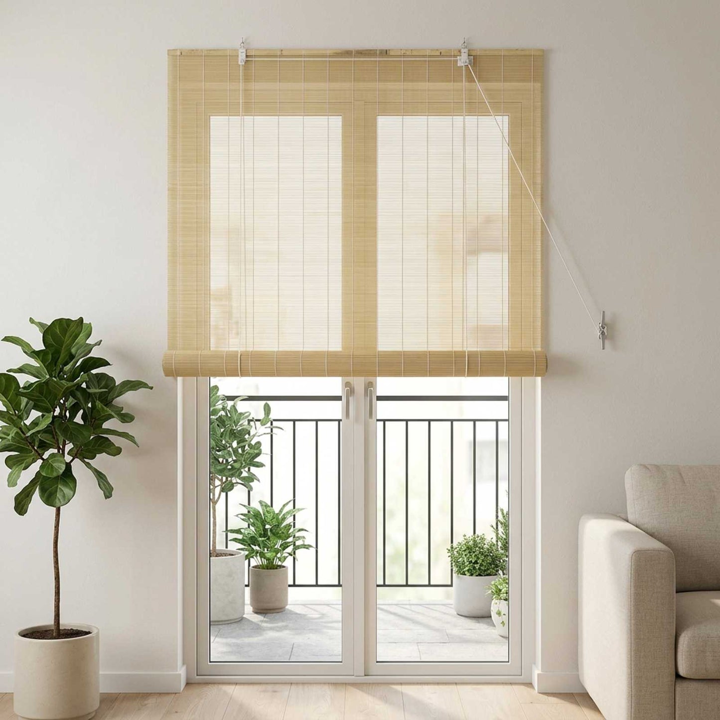 Roller Blind Natural 90 x 220 cm Bamboo