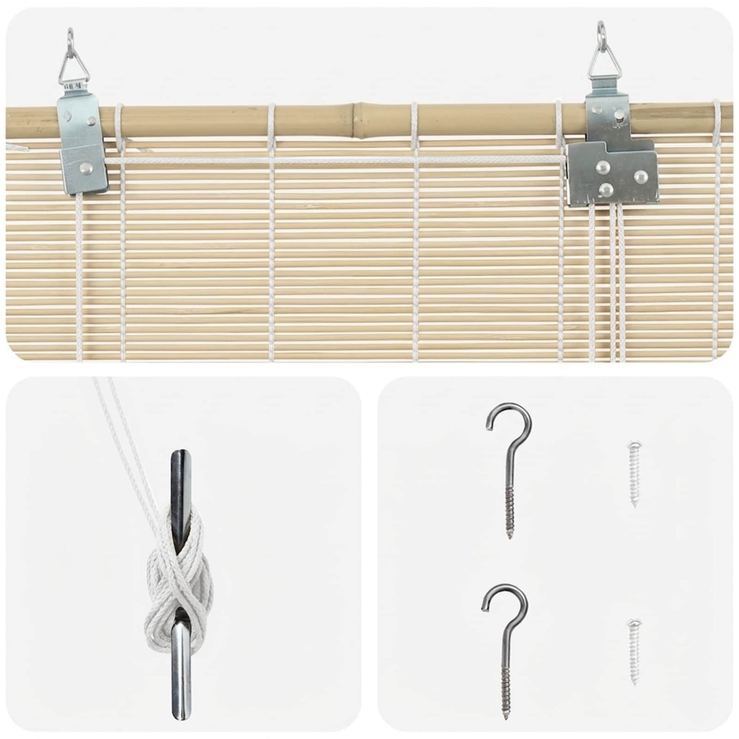 Roller Blind Natural 130 x 160 cm Bamboo