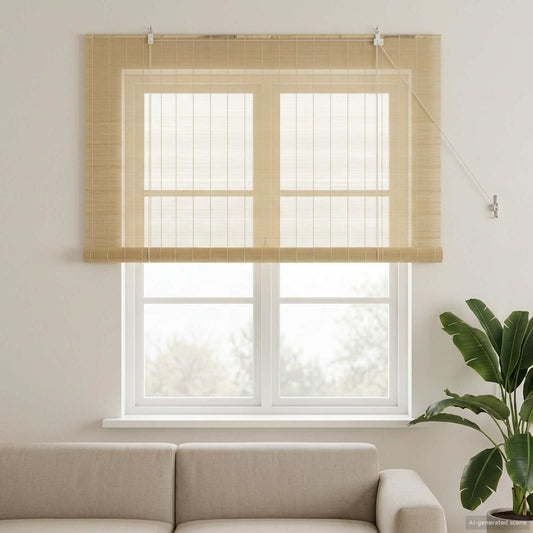 Roller Blind Natural 130 x 160 cm Bamboo
