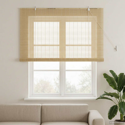 Roller Blind Natural 160 x 160 cm Bamboo