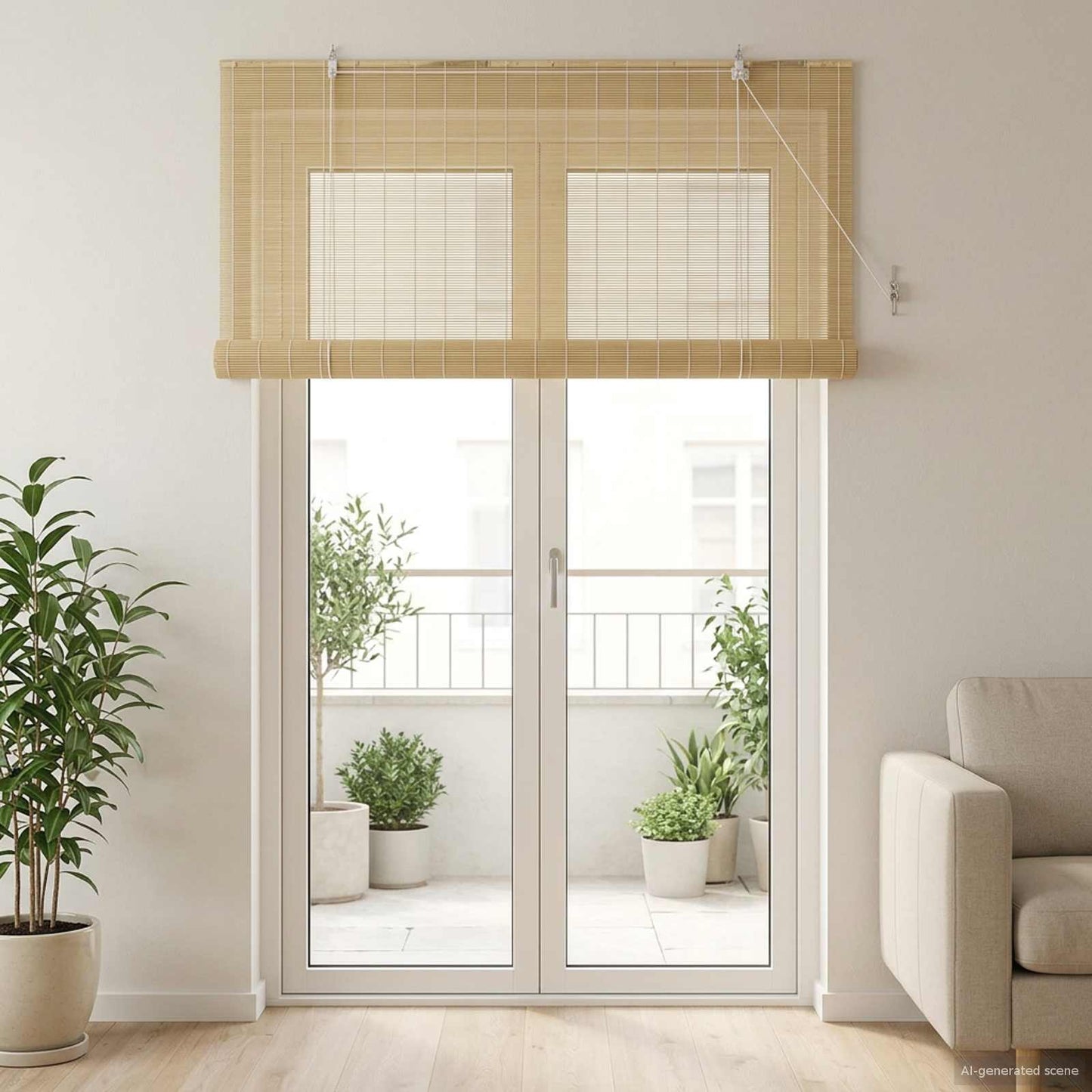 Roller Blind Natural 160 x 220 cm Bamboo