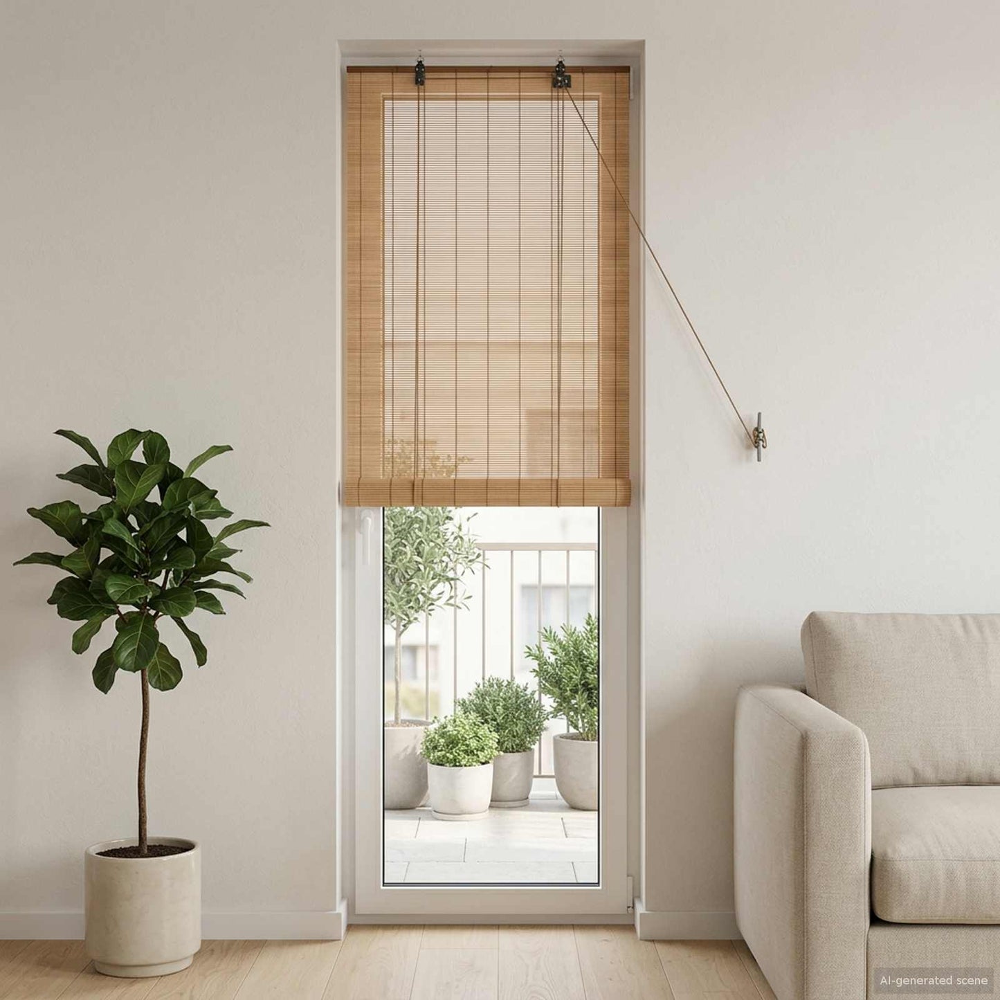 Roller Blind Brown 70 x 220 cm Bamboo