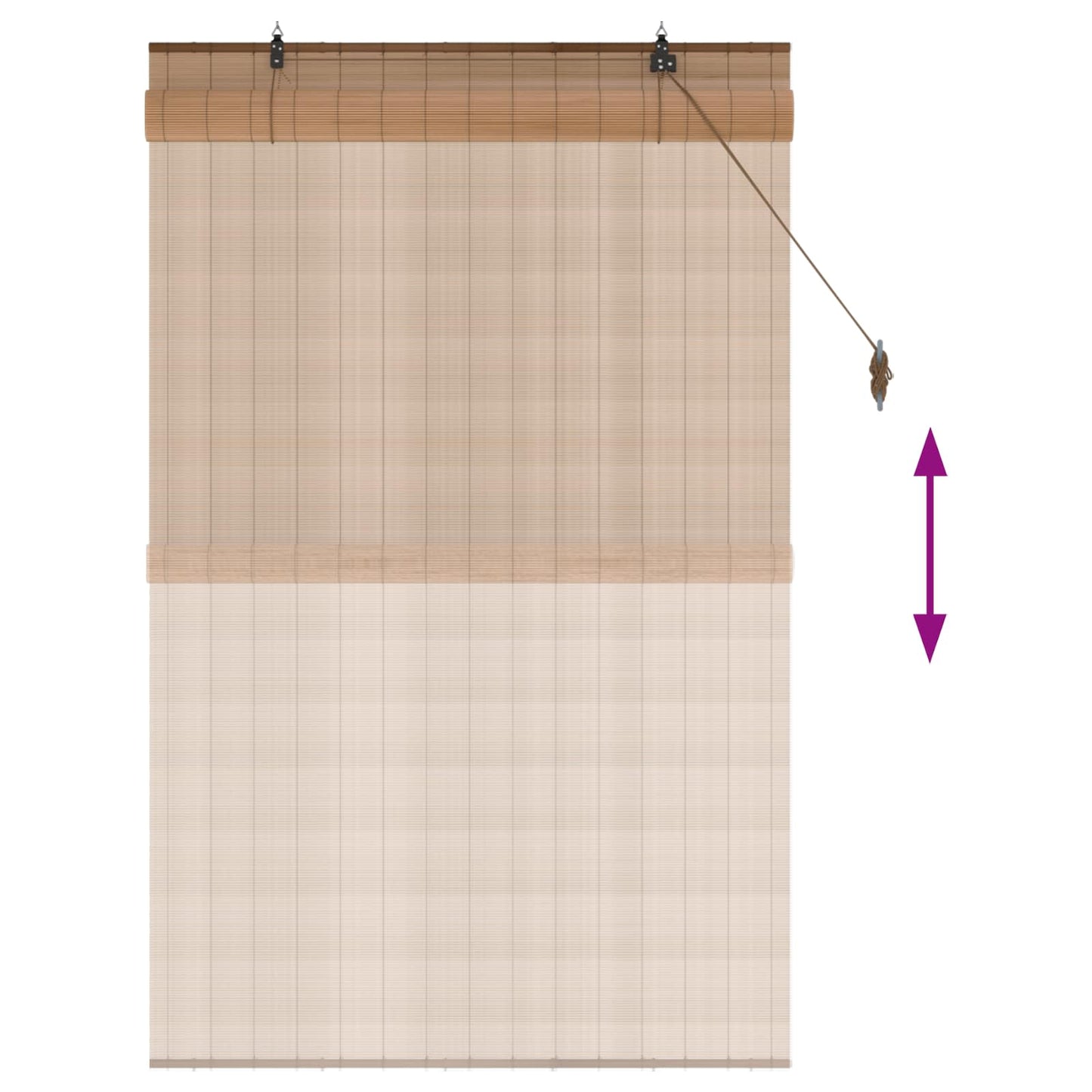 Roller Blind Brown 110 x 160 cm Bamboo