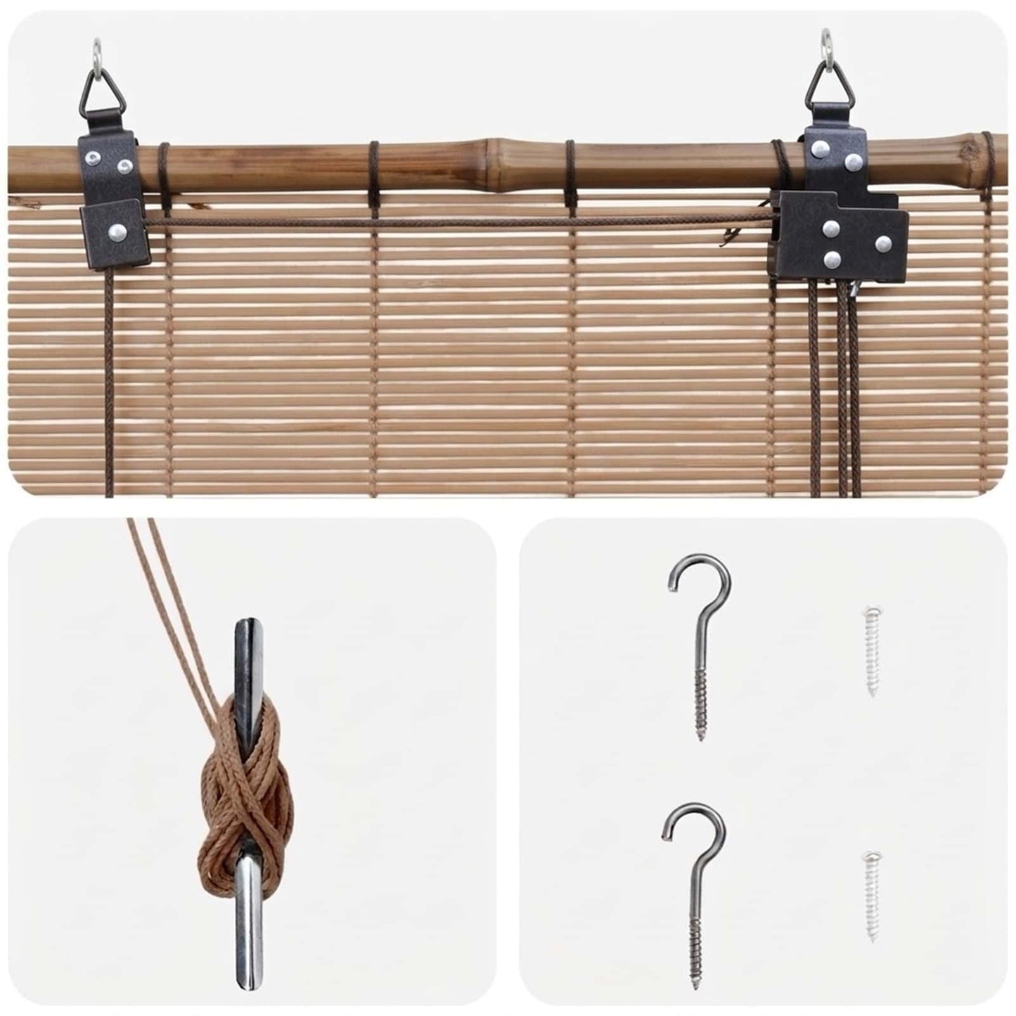 Roller Blind Brown 110 x 220 cm Bamboo