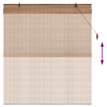 Roller Blind Brown 130 x 160 cm Bamboo
