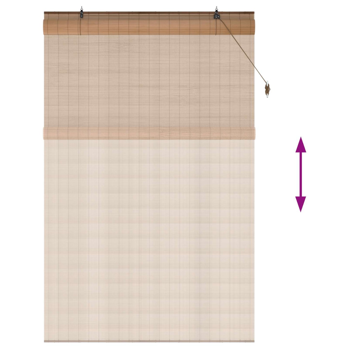 Roller Blind Brown 130 x 220 cm Bamboo