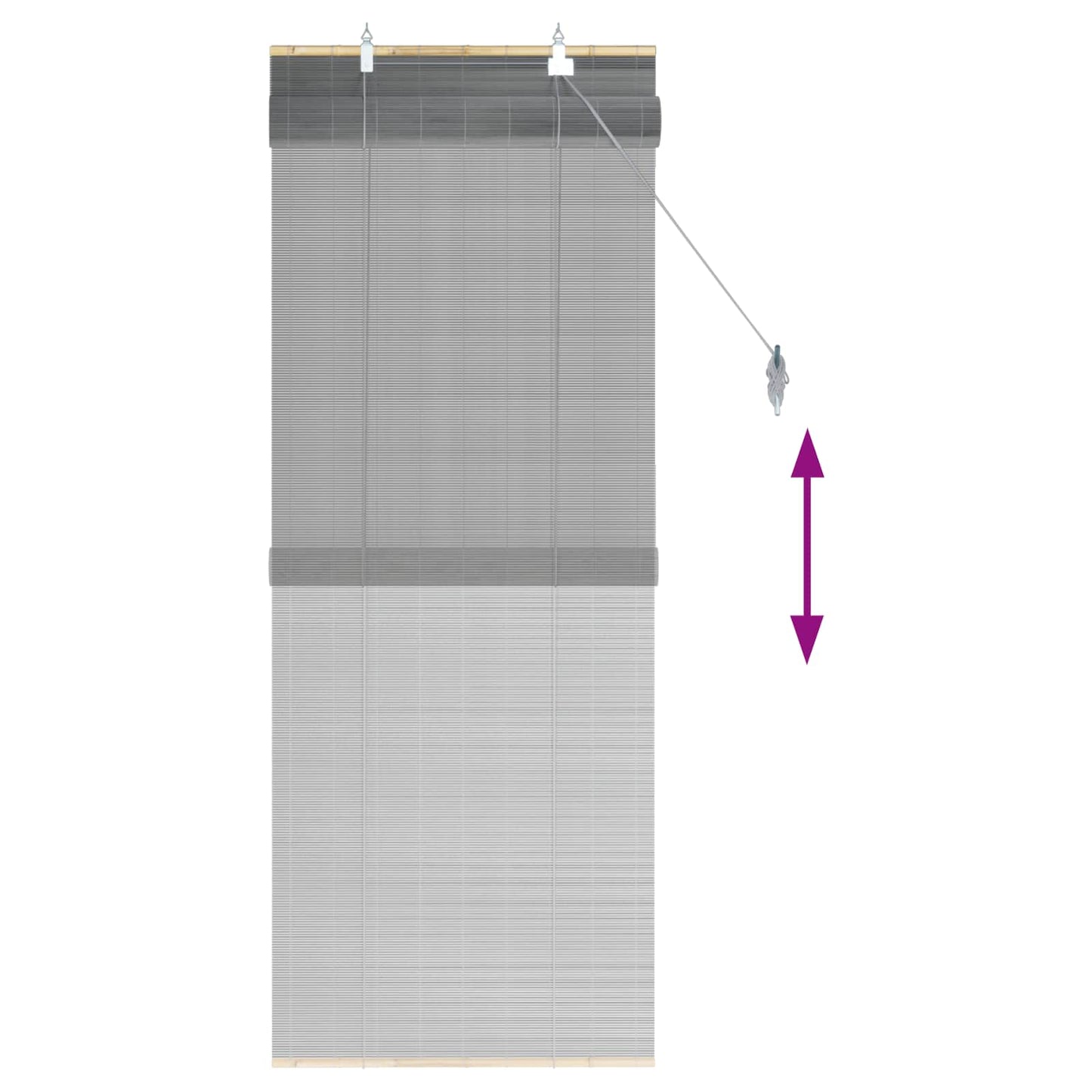 Roller Blind Grey 70 x 160 cm Bamboo