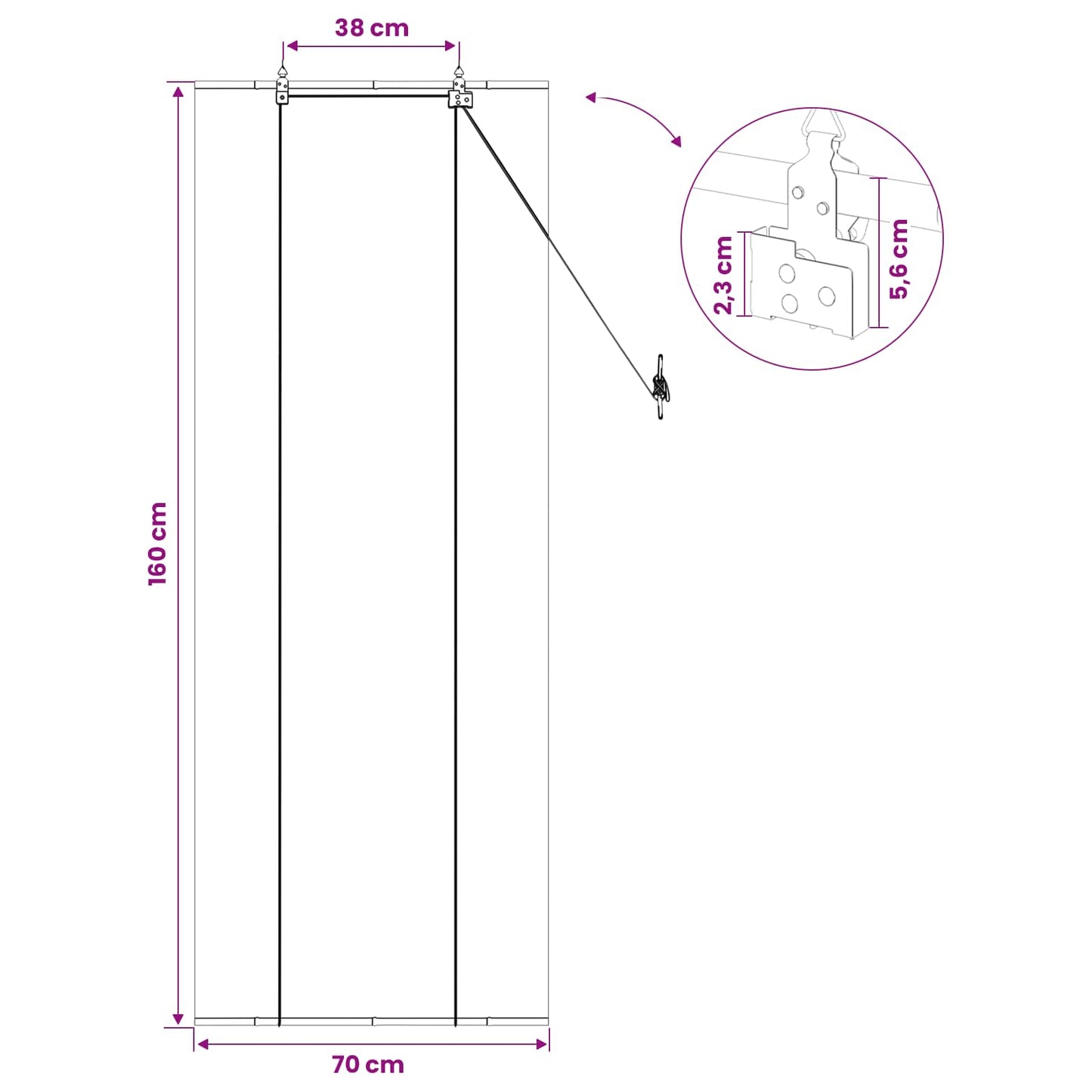 Roller Blind Grey 70 x 160 cm Bamboo