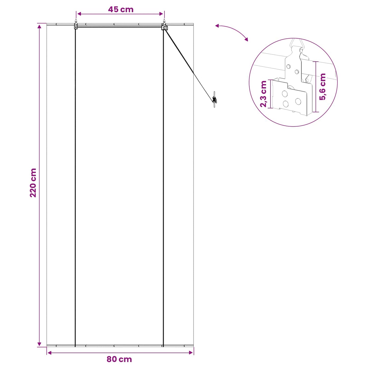 Roller Blind Grey 80 x 220 cm Bamboo