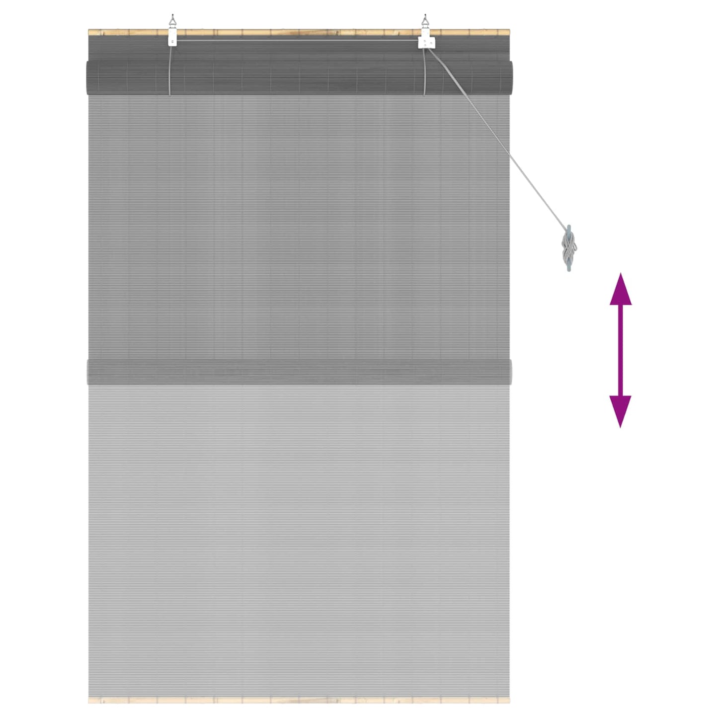 Roller Blind Grey 100 x 160 cm Bamboo