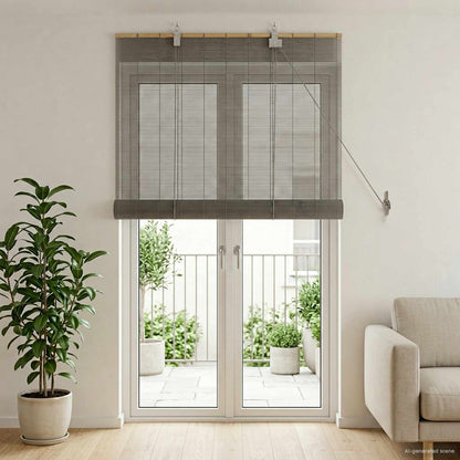 Roller Blind Grey 100 x 220 cm Bamboo