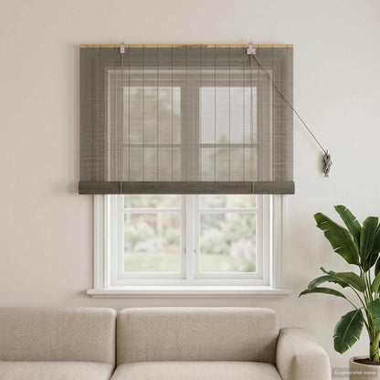 Roller Blind Grey 120 x 160 cm Bamboo