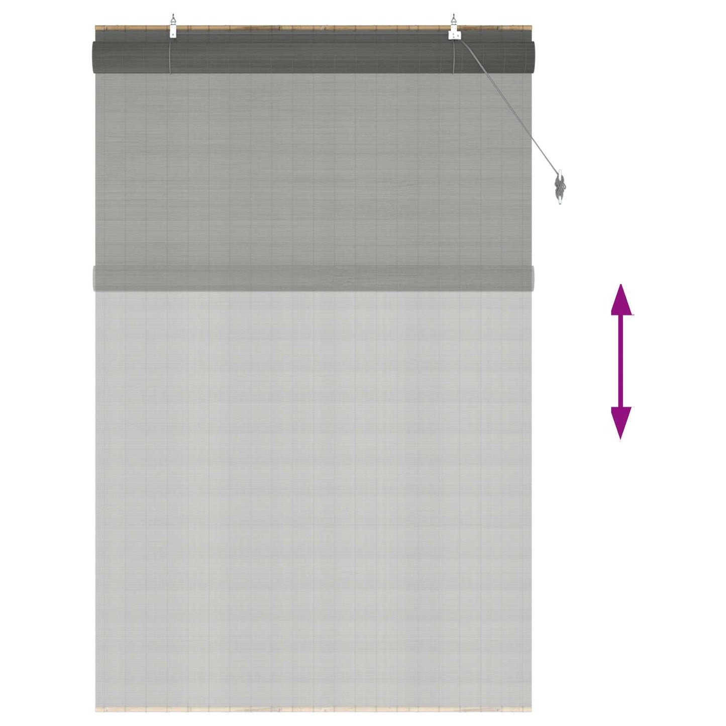 Roller Blind Grey 140 x 220 cm Bamboo