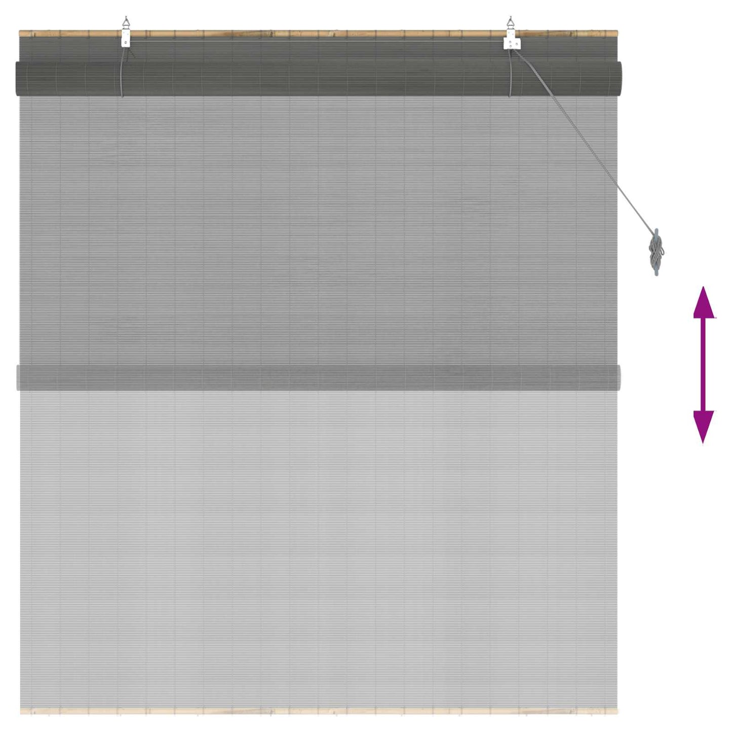 Roller Blind Grey 160 x 160 cm Bamboo