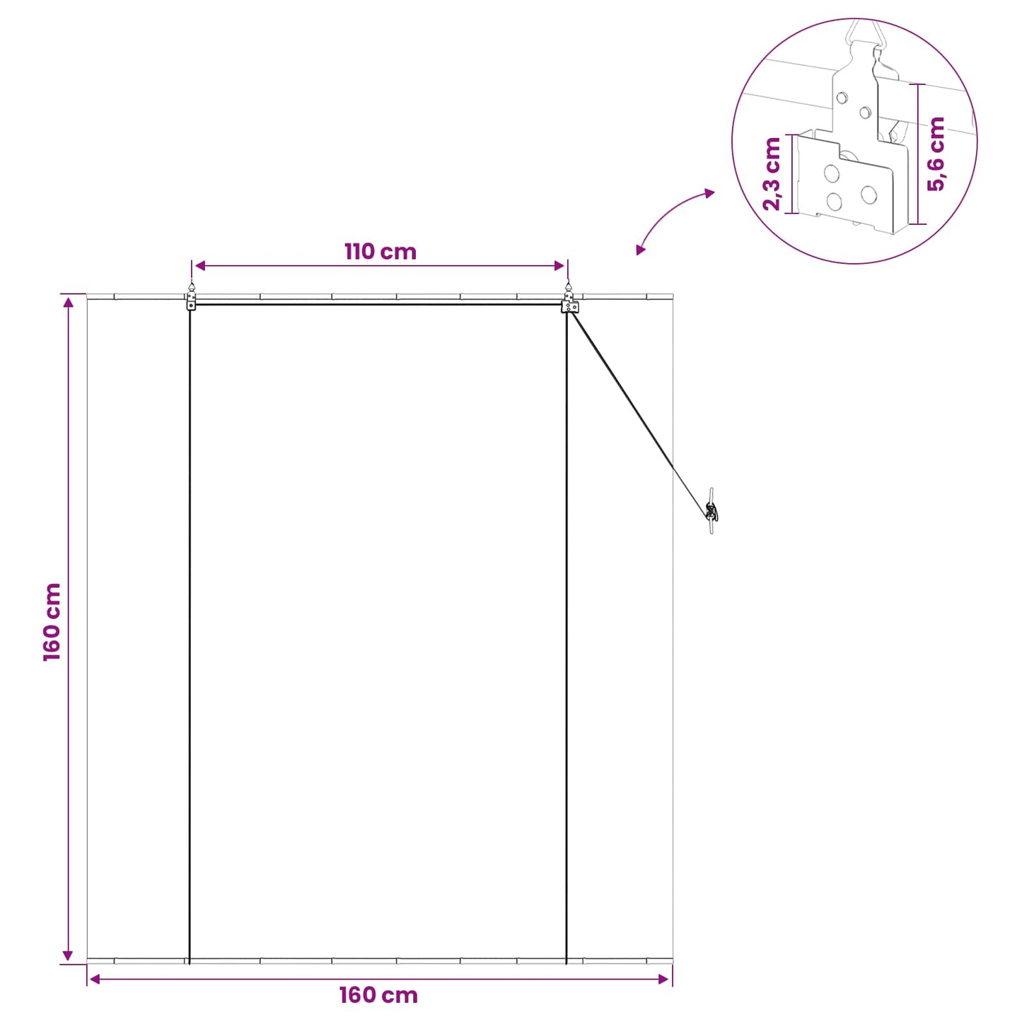 Roller Blind Grey 160 x 160 cm Bamboo