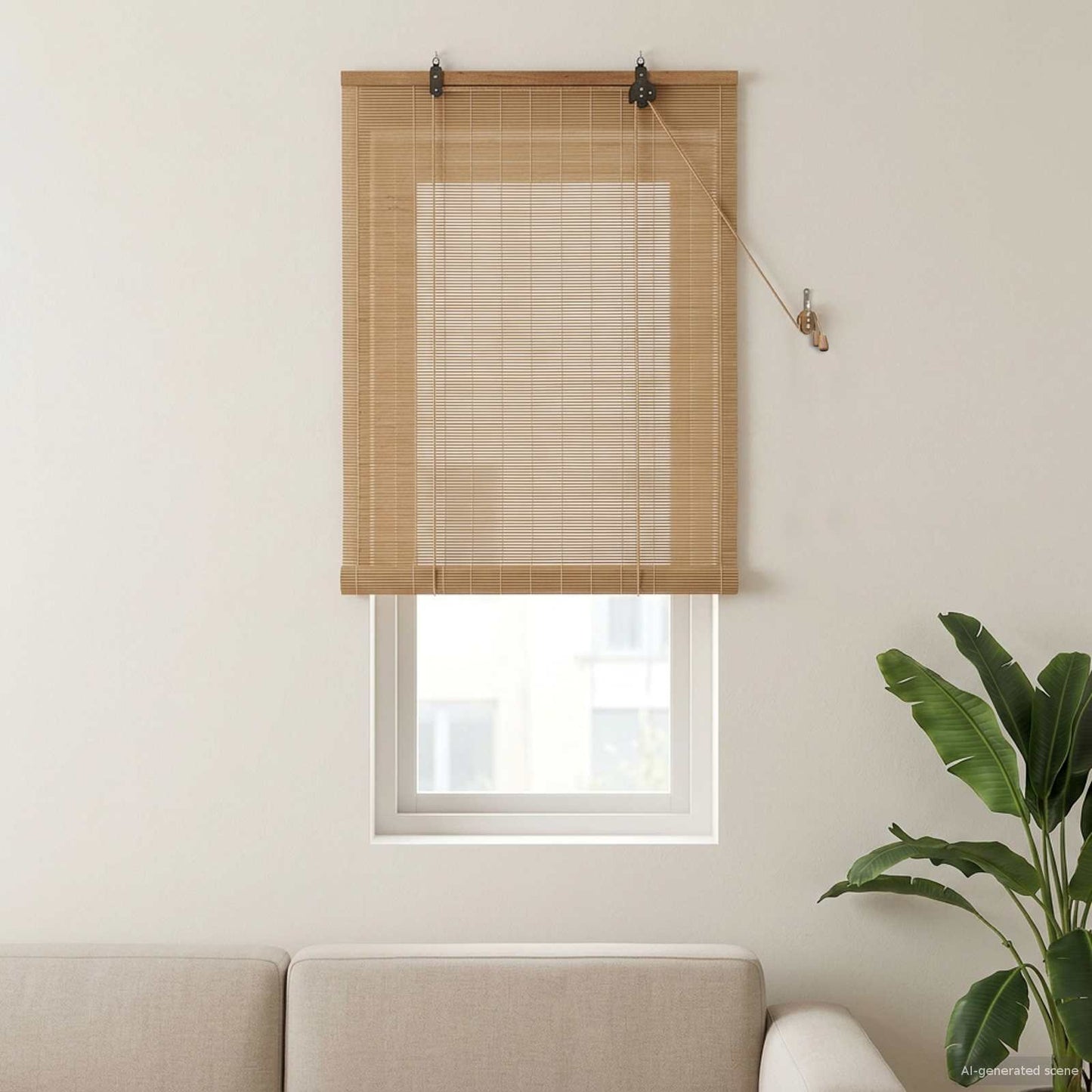 Roller Blind Brown 40 x 160 cm Bamboo