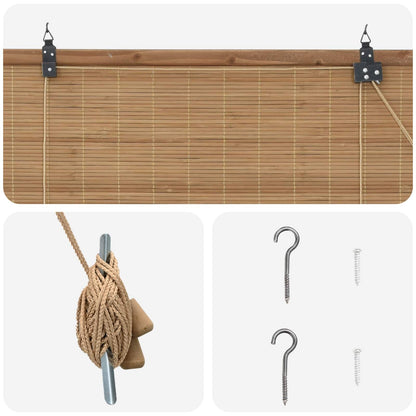 Roller Blind Brown 160 x 220 cm Bamboo