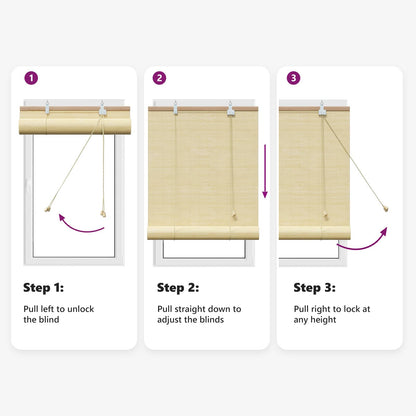 Roller Blind Natural 50 x 220 cm Bamboo