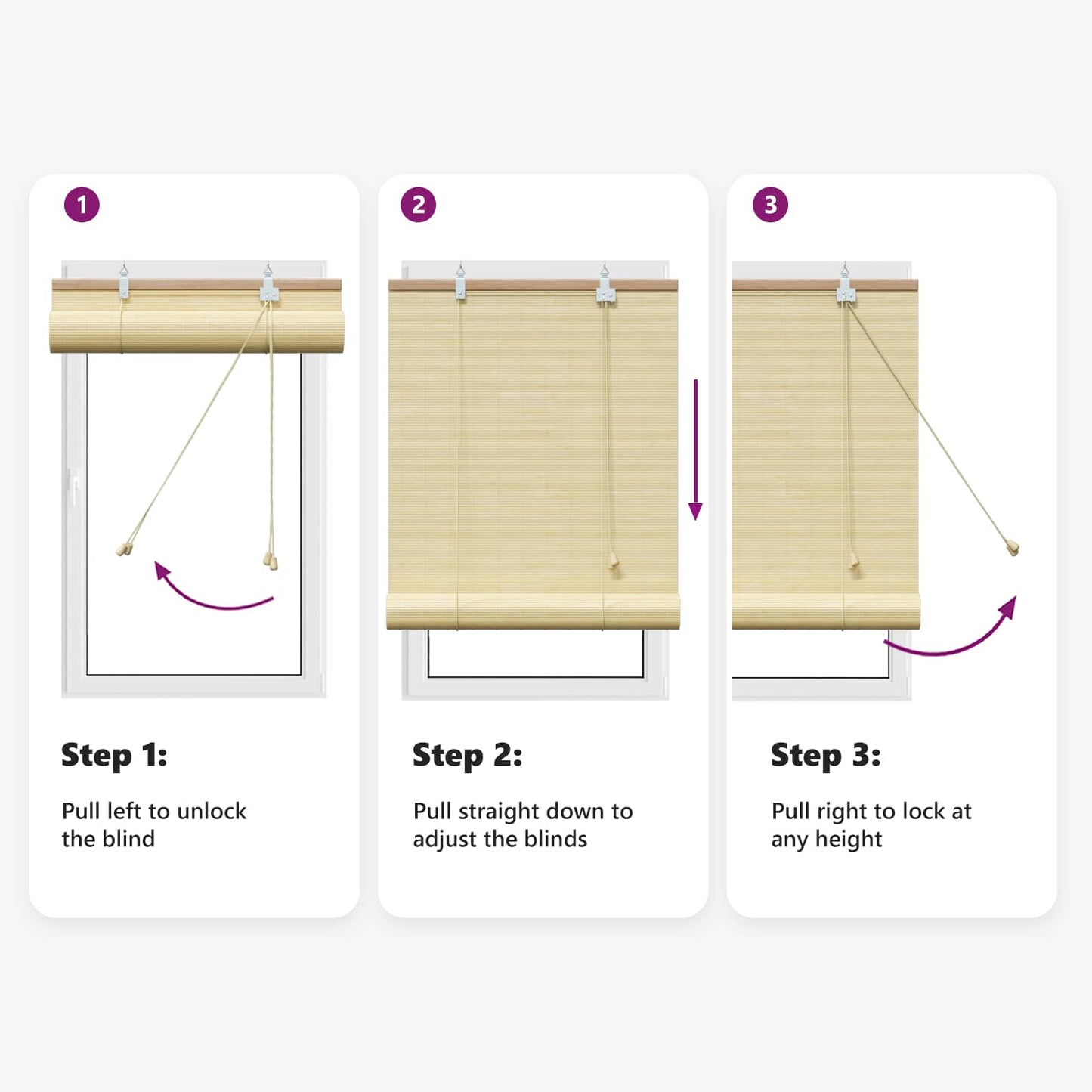 Roller Blind Natural 130 x 160 cm Bamboo