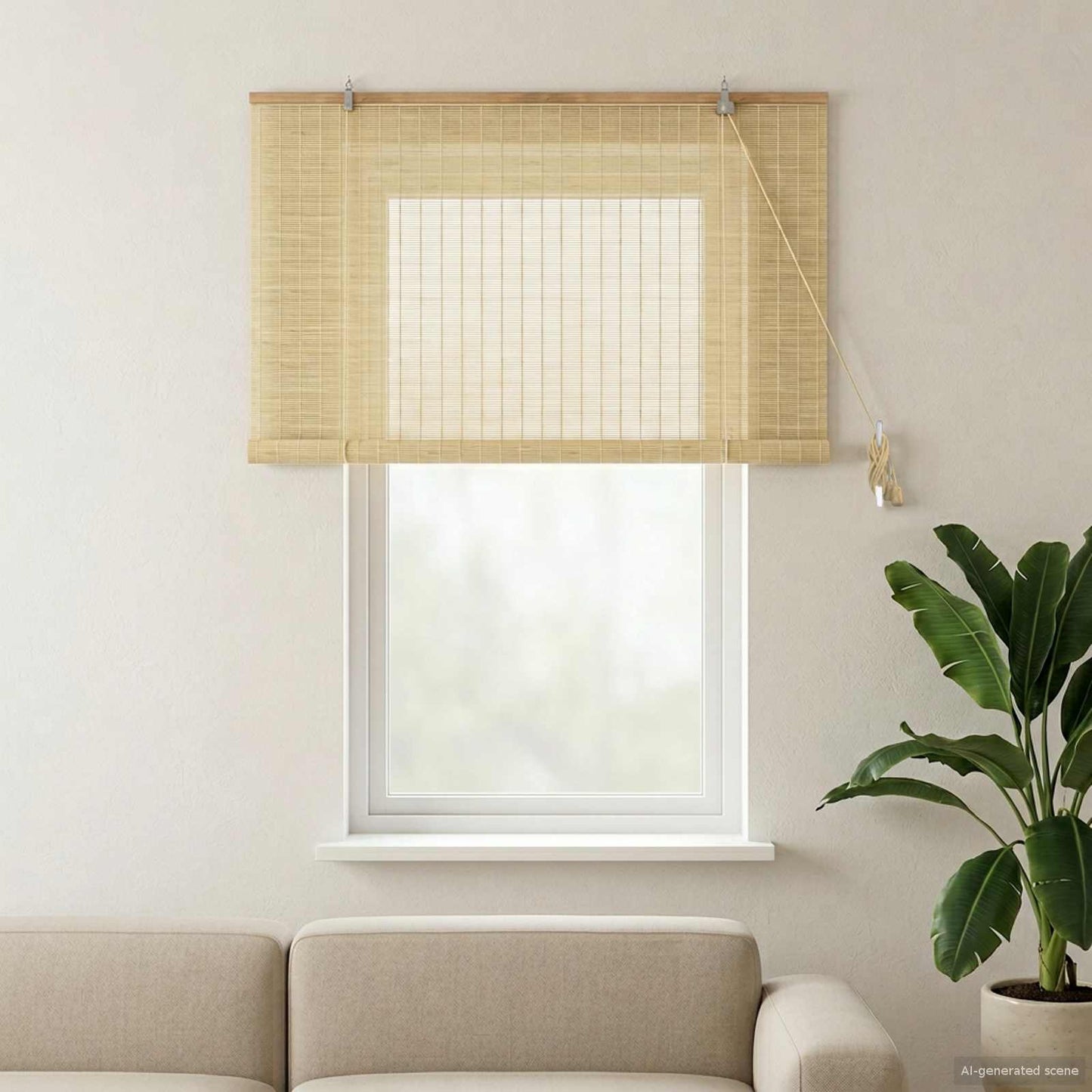 Roller Blind Natural 130 x 160 cm Bamboo