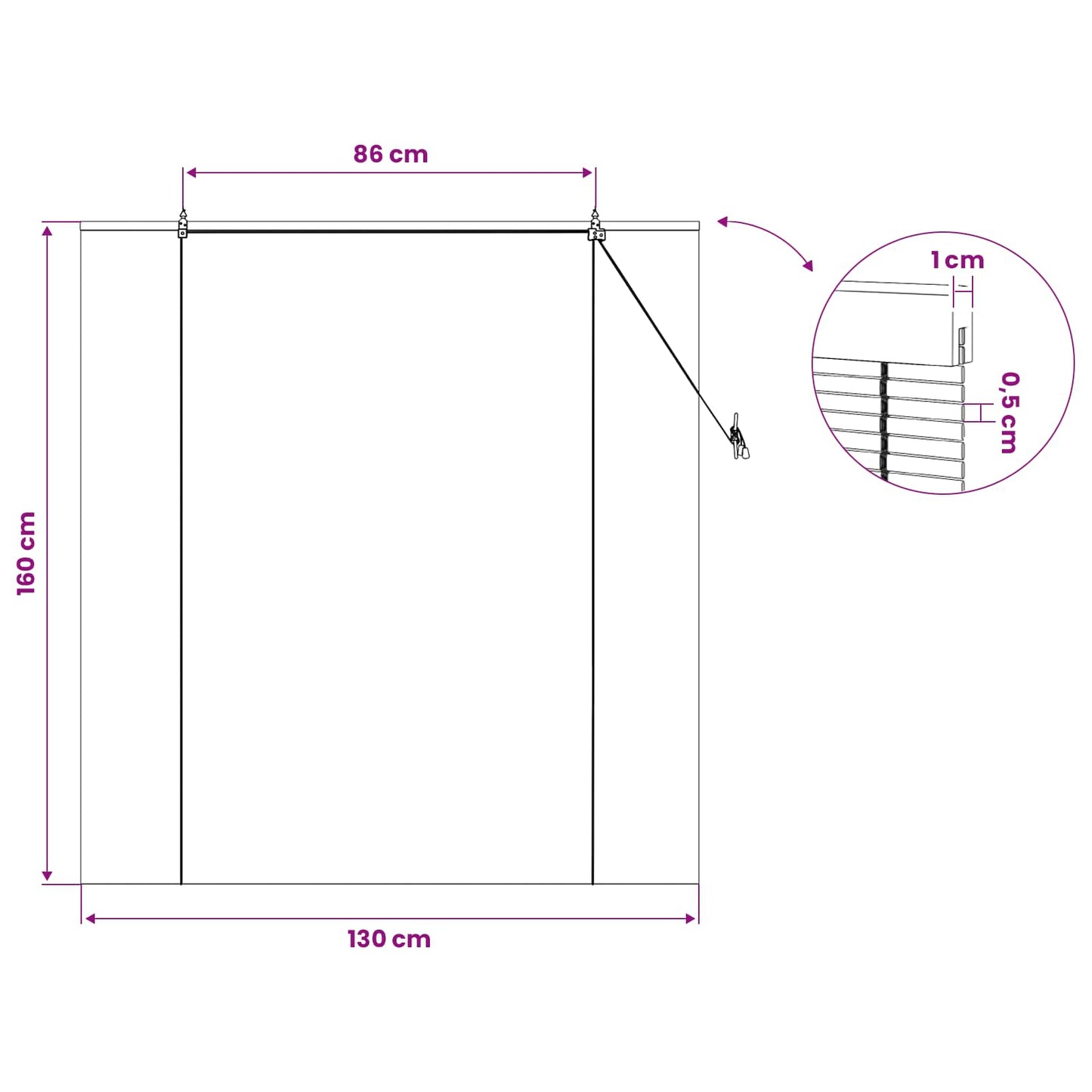 Roller Blind Natural 130 x 160 cm Bamboo