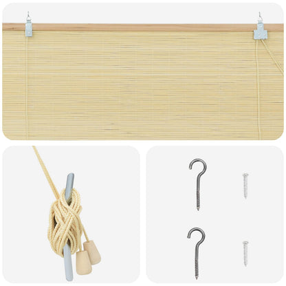 Roller Blind Natural 160 x 220 cm Bamboo