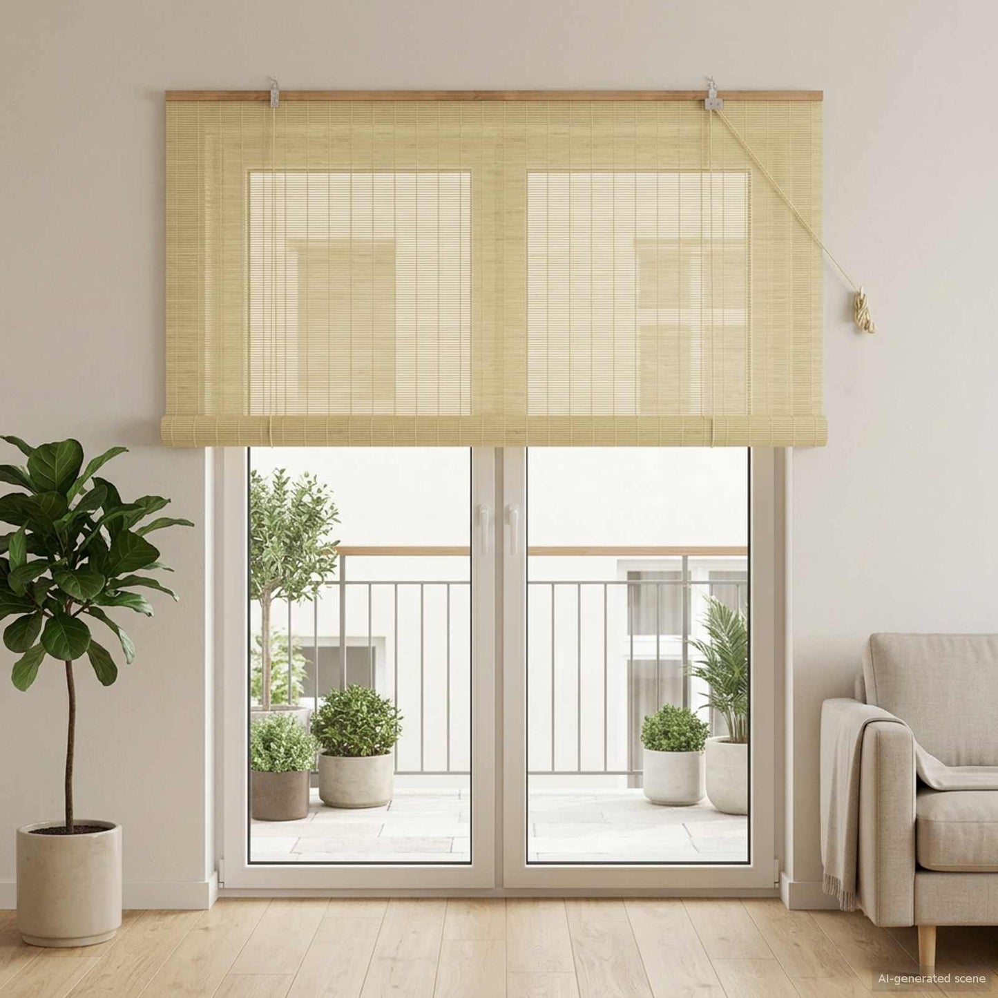 Roller Blind Natural 160 x 220 cm Bamboo