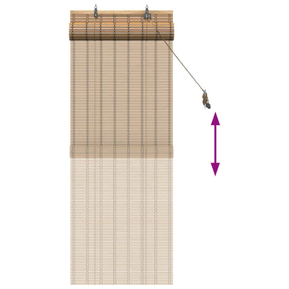 Roller Blind Natural and Brown 50 x 160 cm Bamboo