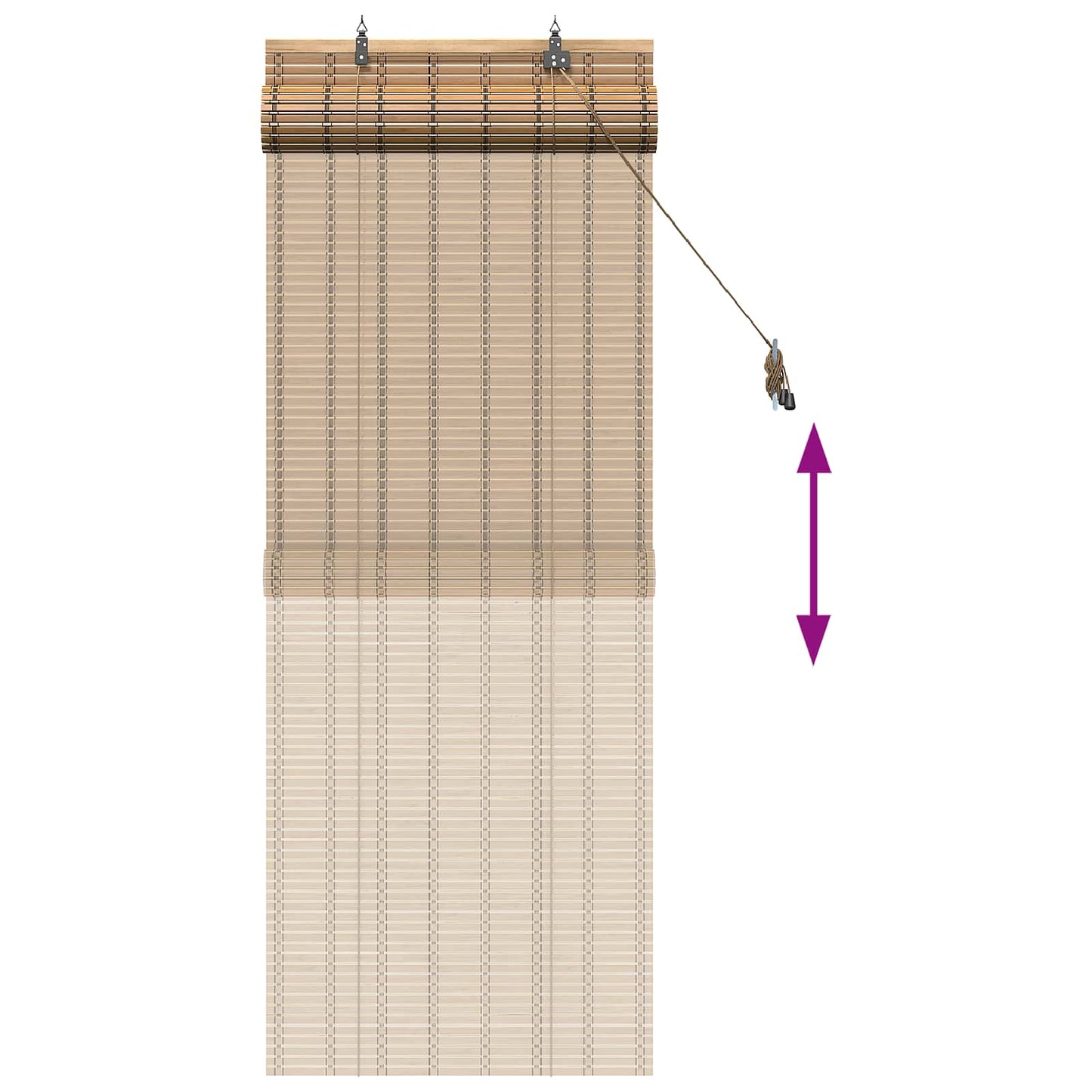 Roller Blind Natural and Brown 70 x 160 cm Bamboo
