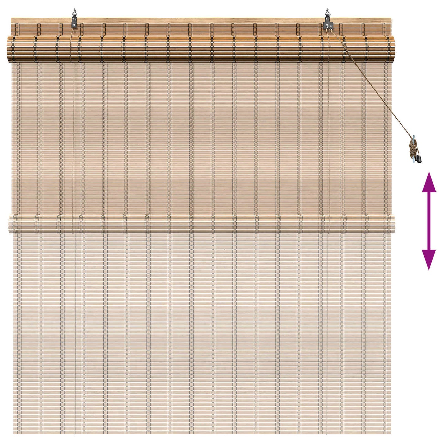 Roller Blind Natural and Brown 130 x 160 cm Bamboo
