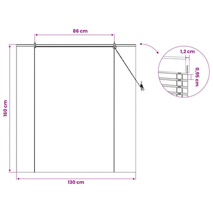 Roller Blind Natural and Brown 130 x 160 cm Bamboo