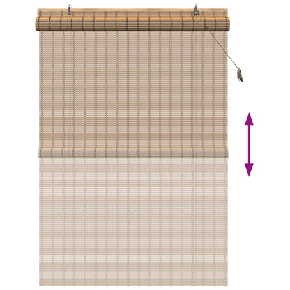 Roller Blind Natural and Brown 130 x 220 cm Bamboo