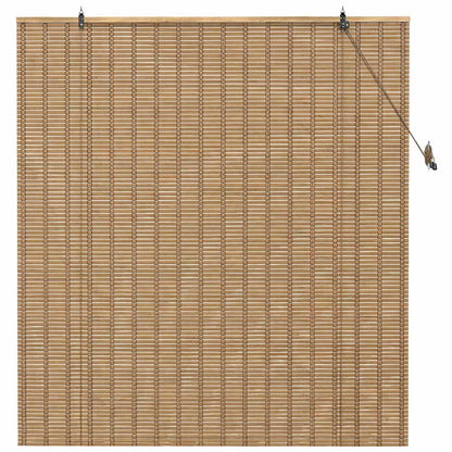 Roller Blind Natural and Brown 160 x 160 cm Bamboo