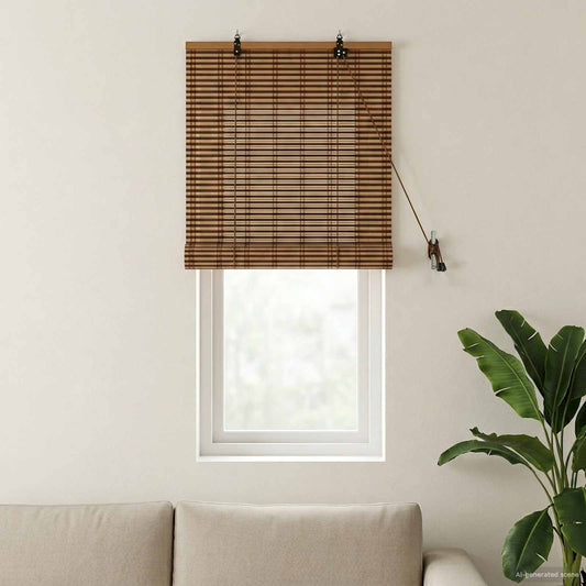 Roller Blind Brown 50 x 160 cm Bamboo