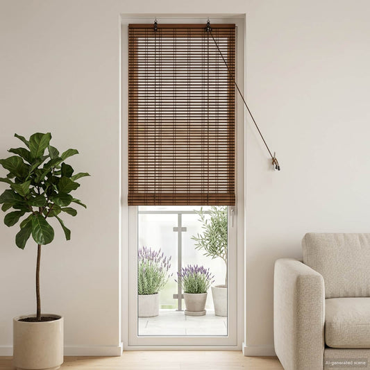 Roller Blind Brown 50 x 220 cm Bamboo