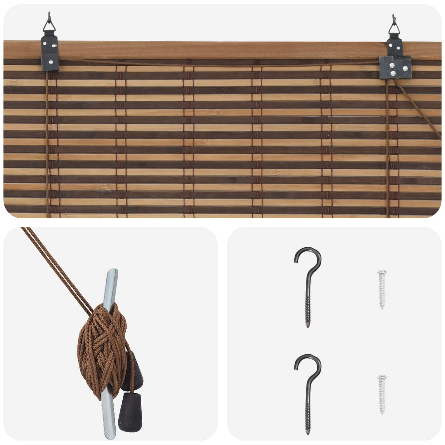 Roller Blind Brown 70 x 220 cm Bamboo