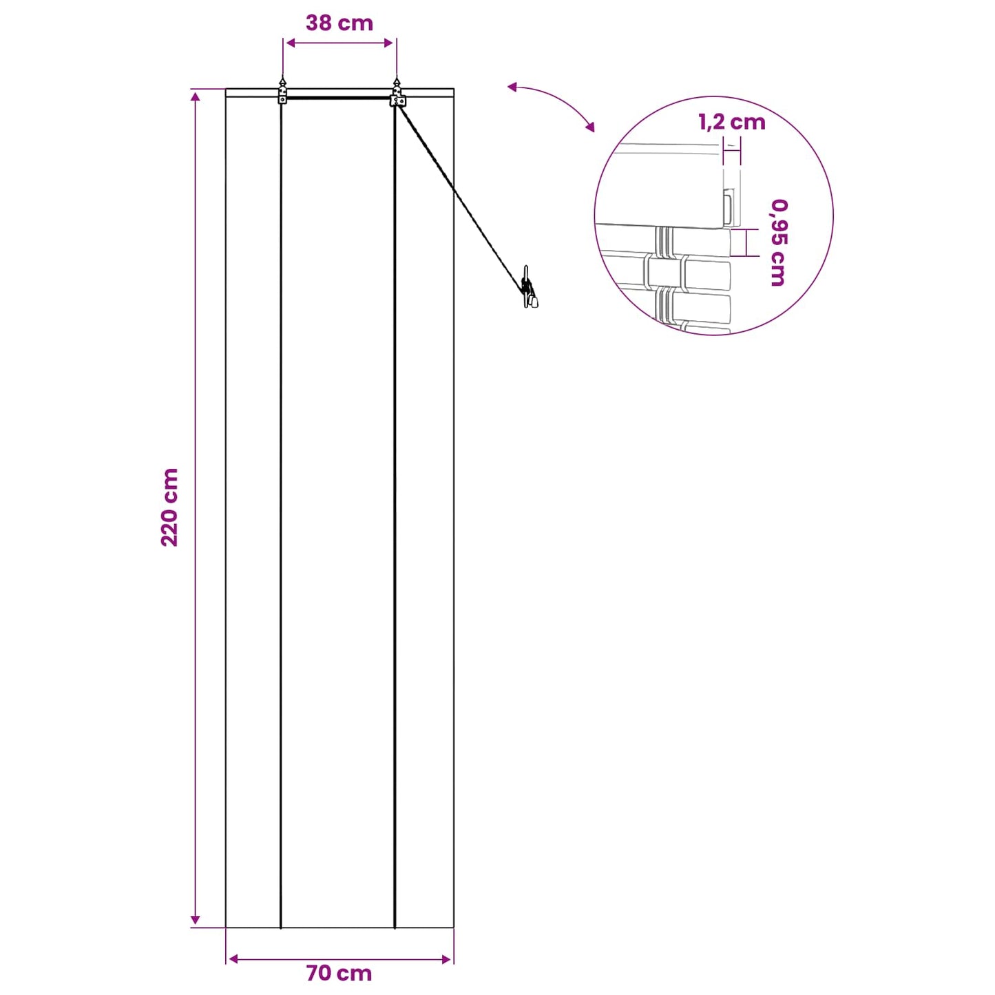 Roller Blind Brown 70 x 220 cm Bamboo