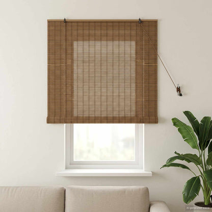 Roller Blind Brown 130 x 160 cm Bamboo