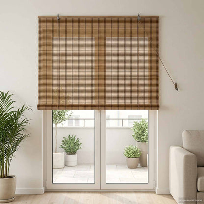 Roller Blind Brown 130 x 220 cm Bamboo