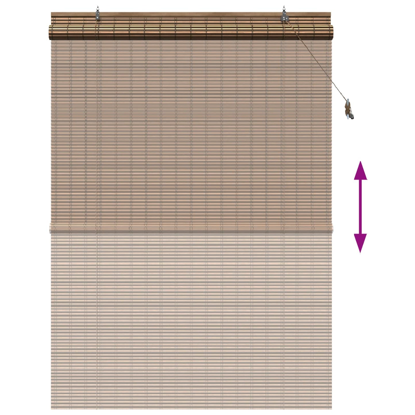 Roller Blind Brown 130 x 220 cm Bamboo