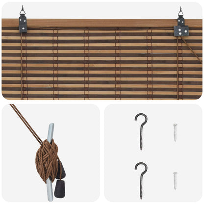 Roller Blind Brown 160 x 160 cm Bamboo