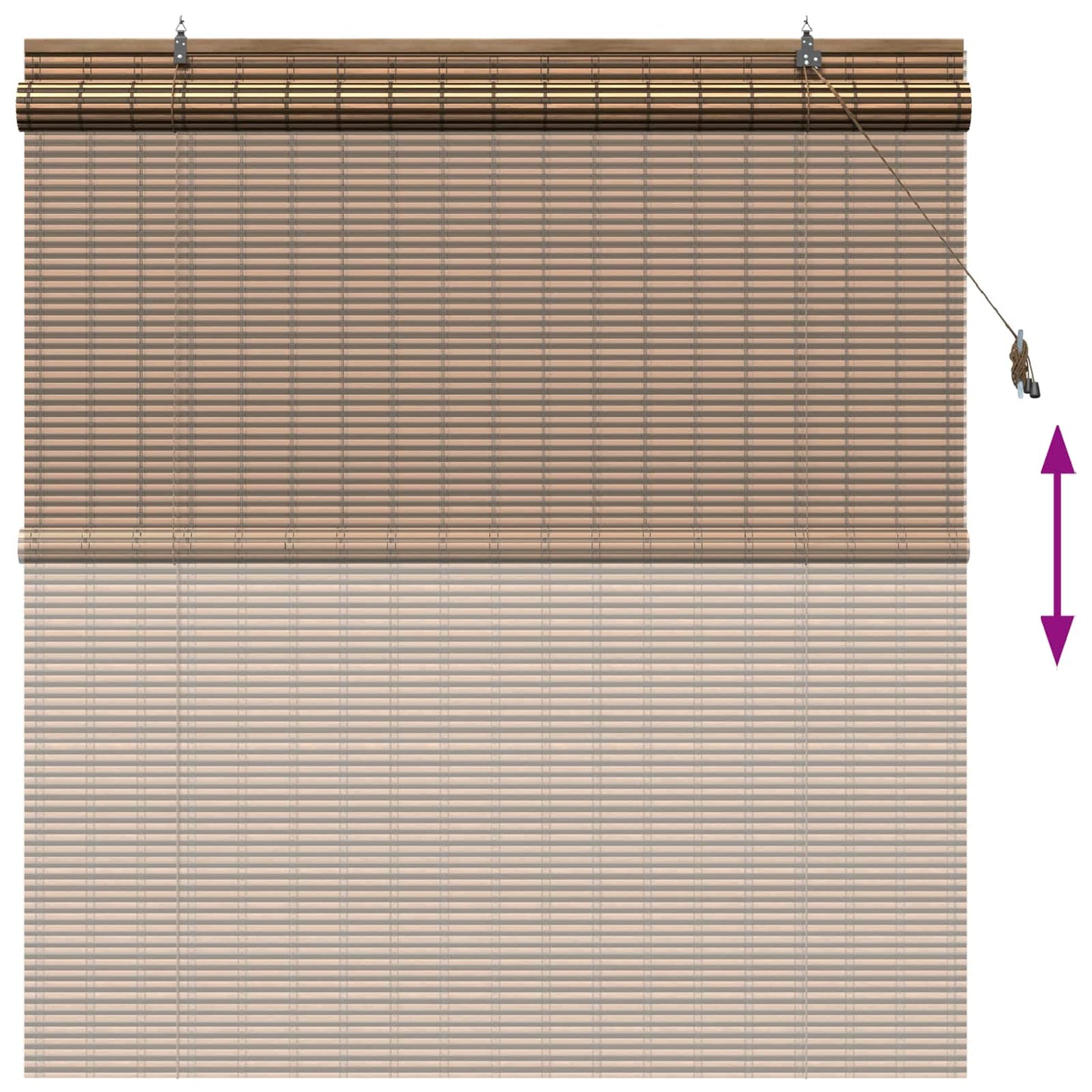 Roller Blind Brown 160 x 160 cm Bamboo