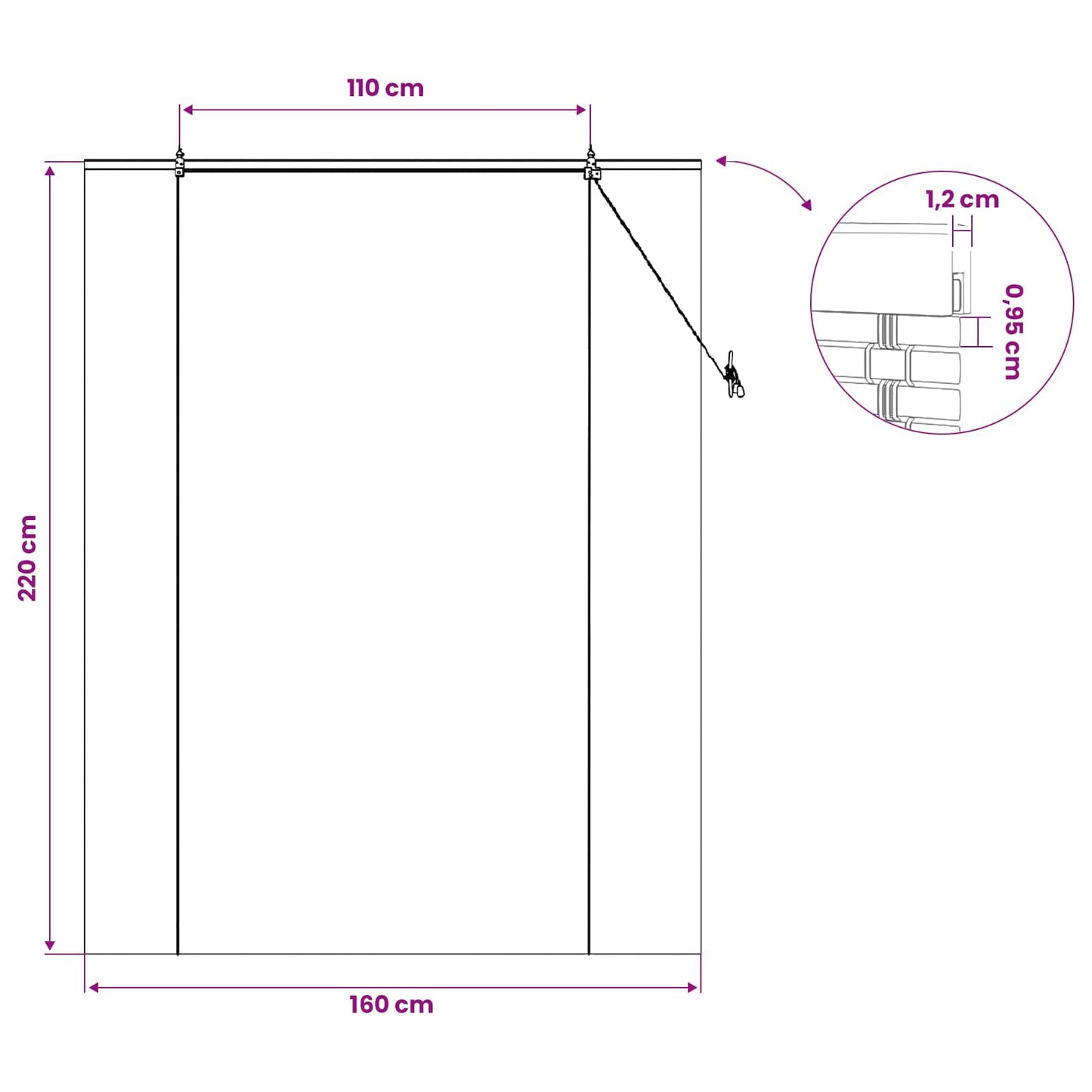 Roller Blind Brown 160 x 220 cm Bamboo