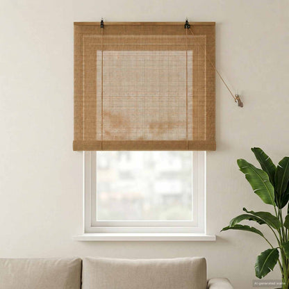 Roller Blind Brown 100 x 160 cm Bamboo